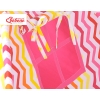 MINI Set: Teepee tent for kids + play mat - Chevron pink-yellow