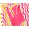 MINI Set: Teepee tent for kids + play mat - Chevron pink-yellow