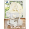 Moses Basket on Wheels - Wicker crib with hood- Amelie cream