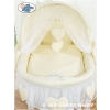 Moses Basket on Wheels - Wicker crib with hood- Amelie cream