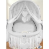 Moses Basket on Wheels - Wicker crib with hood- Amelie gray