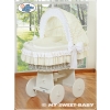 Moses Basket on Wheels - Wicker crib with hood- Bellamy cream