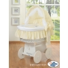 Moses Basket on Wheels - Wicker crib with hood- Donkey Luca cream