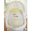 Moses Basket on Wheels - Wicker crib with hood- Donkey Luca cream
