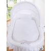 Moses Basket on Wheels - Wicker crib with hood- Good night white