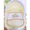 Moses Basket on Wheels - Wicker crib with hood- Teddy Bear Barnaba cream
