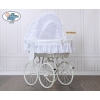 White Moses Basket in Retro Style Wicker Crib Charlotte