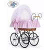 Moses Basket/Retro wicker crib Christine - White - pink