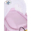 Moses Basket/Retro wicker crib Christine - White - pink