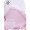 Moses Basket/Retro wicker crib Christine - White - pink