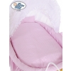 Moses Basket/Retro wicker crib Christine - White - pink