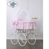 Moses Basket/Retro wicker crib Christine - White - pink