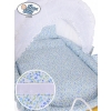 Moses Basket Vintage Retro wicker crib Jasmine - White - blue with lace