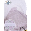 Moses Basket/Retro wicker crib Jasmine - White - pink with lace