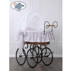Moses Basket/Retro wicker crib Jasmine - White - pink with lace