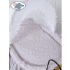 Moses Basket/Retro wicker crib Jasmine - White - pink with lace