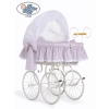 Moses Basket/Retro wicker crib Jasmine - White - pink with lace