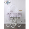 Moses Basket/Retro wicker crib Jasmine - White - pink with lace