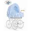 Blue Bedding Retro Wicker Crib for Baby Boy