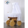 Moses Basket Wicker drape crib Charlotte no 70202White Bedding Set