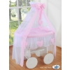 Moses Basket Wicker drape crib Deluxe- Amelie pink