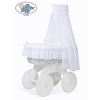 Moses Basket Wicker drape crib Sophia White Bedding Set with White Embroidered Lace no 70202-912