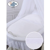 Moses Basket Wicker drape crib Sophia White Bedding Set with White Embroidered Lace no 70202-912