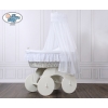 Moses Basket Wicker drape crib Sophia White Bedding Set with White Embroidered Lace no 70202-912