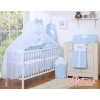 Mosquito net for baby chiffon - Hanging Hearts blue flowers