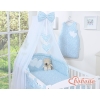Mosquito net for baby chiffon - Hanging Hearts blue flowers