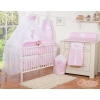 Mosquito net for baby chiffon- Hanging Hearts white dots on pink