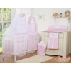 Mosquito net for baby chiffon- Hanging Hearts white dots on pink