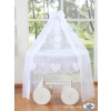 MSW Moses Basket Wicker drape crib Deluxe- Amelie white