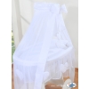 MSW Moses Basket Wicker drape crib Deluxe- Amelie white