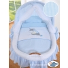 My Sweet Baby Moses Wicker Crib with Hood - Donkey Luca blue