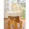 My Sweet Baby Moses Wicker Crib with Hood - Good Night cream