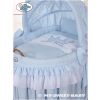 My Sweet Baby Moses Wicker Crib with Hood - Little Prince/Princess blue