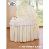My Sweet Baby Moses Wicker Crib with Hood - Little Prince/Princess cream