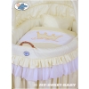 My Sweet Baby Moses Wicker Crib with Hood - Little Prince/Princess cream