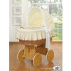 My Sweet Baby Moses Wicker Crib with Hood - Teddy Bear Barnaba cream