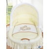 My Sweet Baby Moses Wicker Crib with Hood - Teddy Bear Barnaba cream