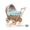 Natural Wicker and Wood Retro Style New Doll Pram -1034