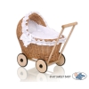Natural Wicker and Wood Retro Style New Doll Pram -516