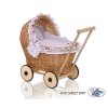 Natural Wicker and Wood Retro Style New Doll Pram -523