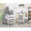 Newborn Baby Bedding set 11pcs with canopy- Little Prince/Princess anthracite