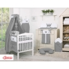 Newborn Baby Bedding set 11pcs with canopy- Little Prince/Princess anthracite