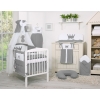 Newborn Baby Bedding set 11pcs with canopy- Little Prince/Princess anthracite