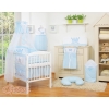 Newborn Baby Bedding set 11pcs with canopy- Little Prince/Princess blue