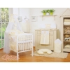 Newborn Baby Bedding set 11pcs with canopy- Little Prince/Princess cream