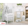 Newborn Baby Bedding set 11pcs with canopy- Little Prince/Princess gray